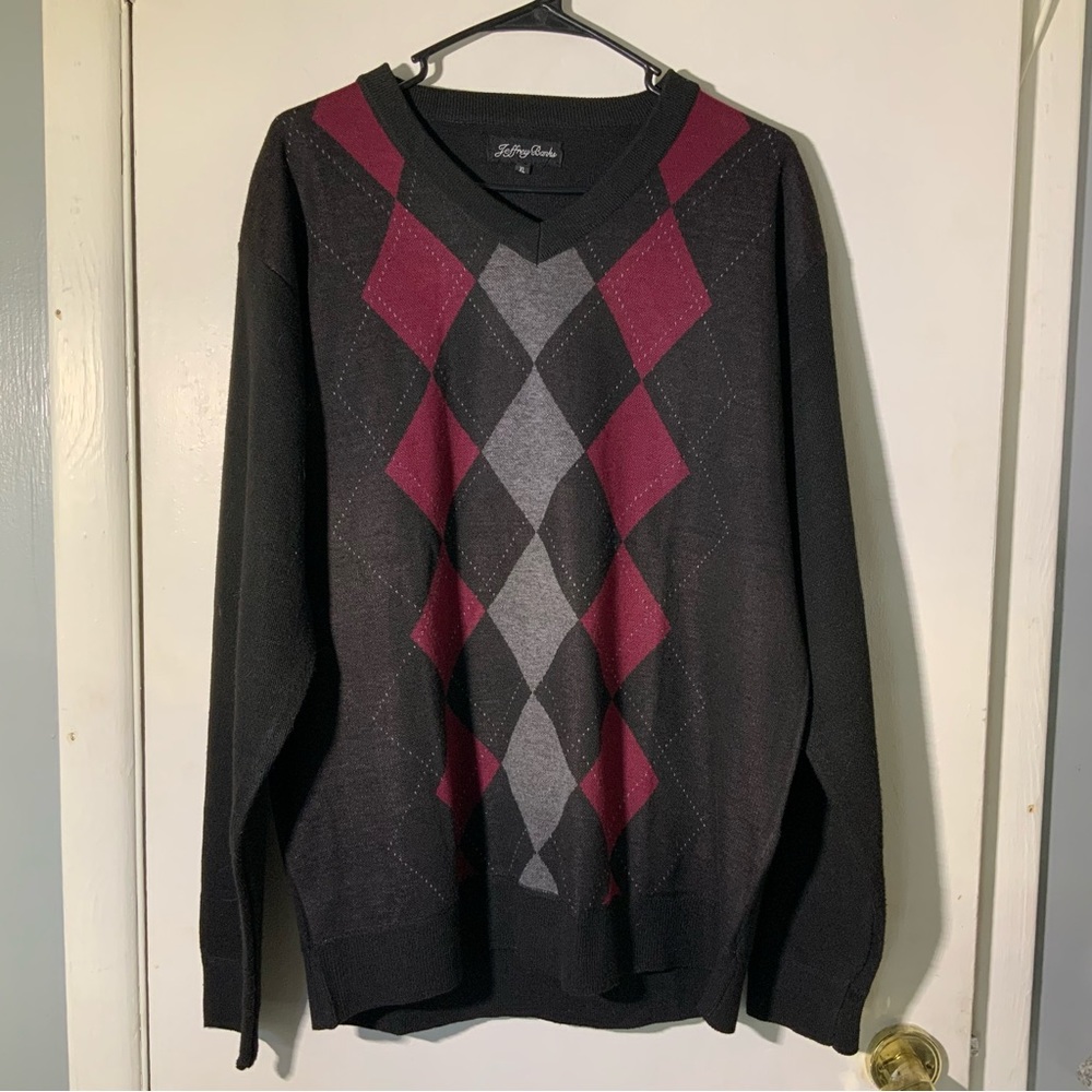 Men’s Classic Argyle Pullover Sweater Jeffrey Banks XL